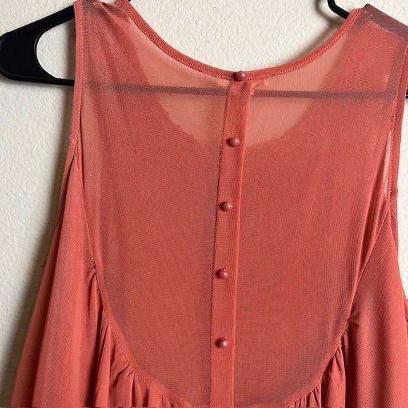 Ultra Pink M‎ Coral Lace Babydoll Flouncy Tank Top Boho Festival Coquette - Picture 7 of 13